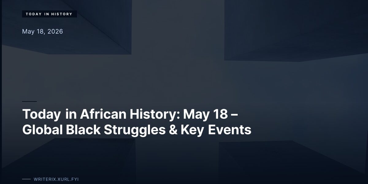 Today in African History: May 18 – Global Black Struggles & Key Events
