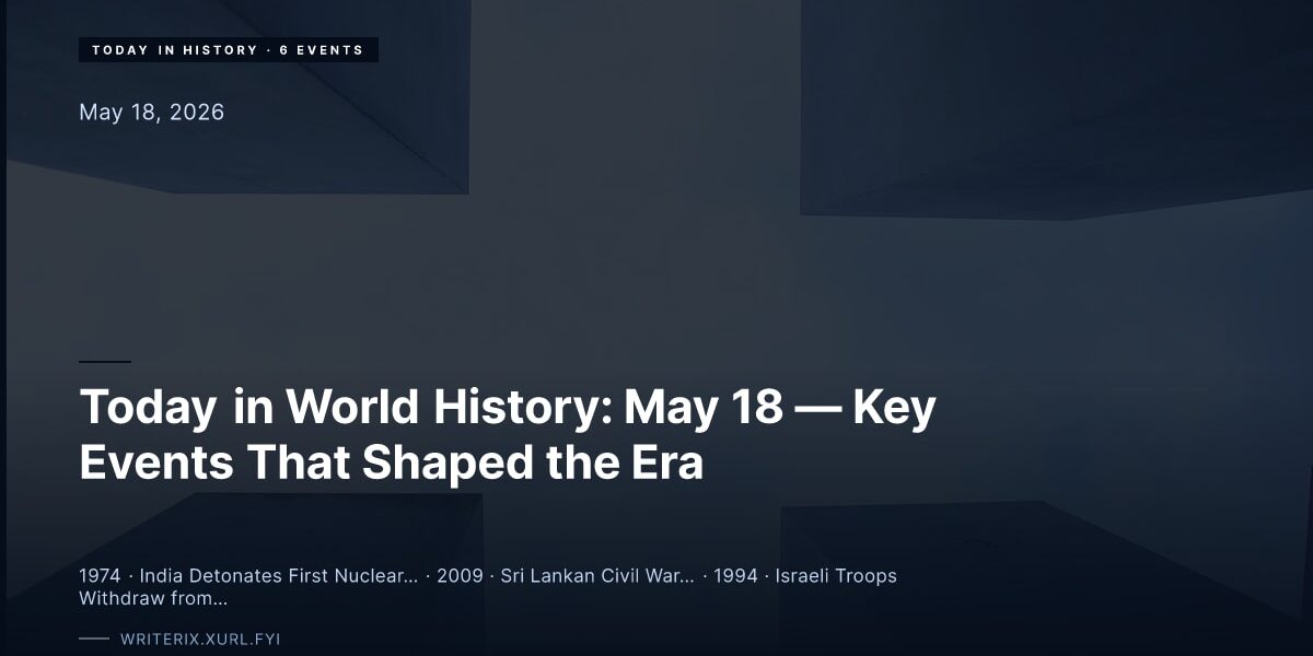 Today in World History: May 18 — Key Events That Shaped the Era